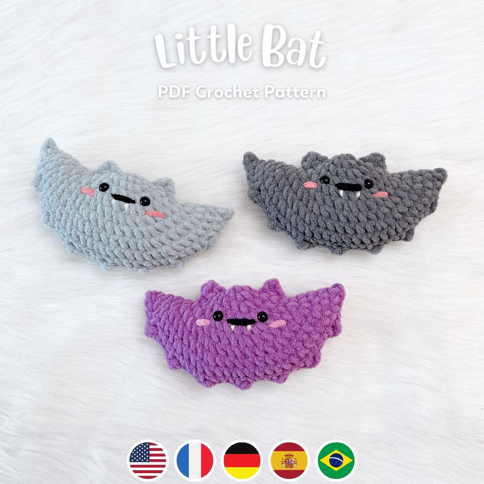 Kawaii Bat Crochet Pattern 🦇💜