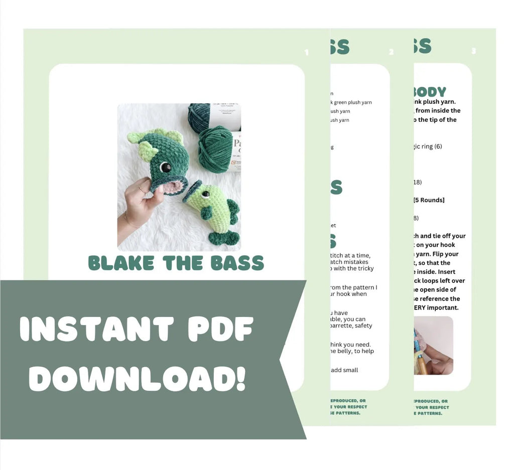 Bass Fish PDF Pattern 🐟🧶