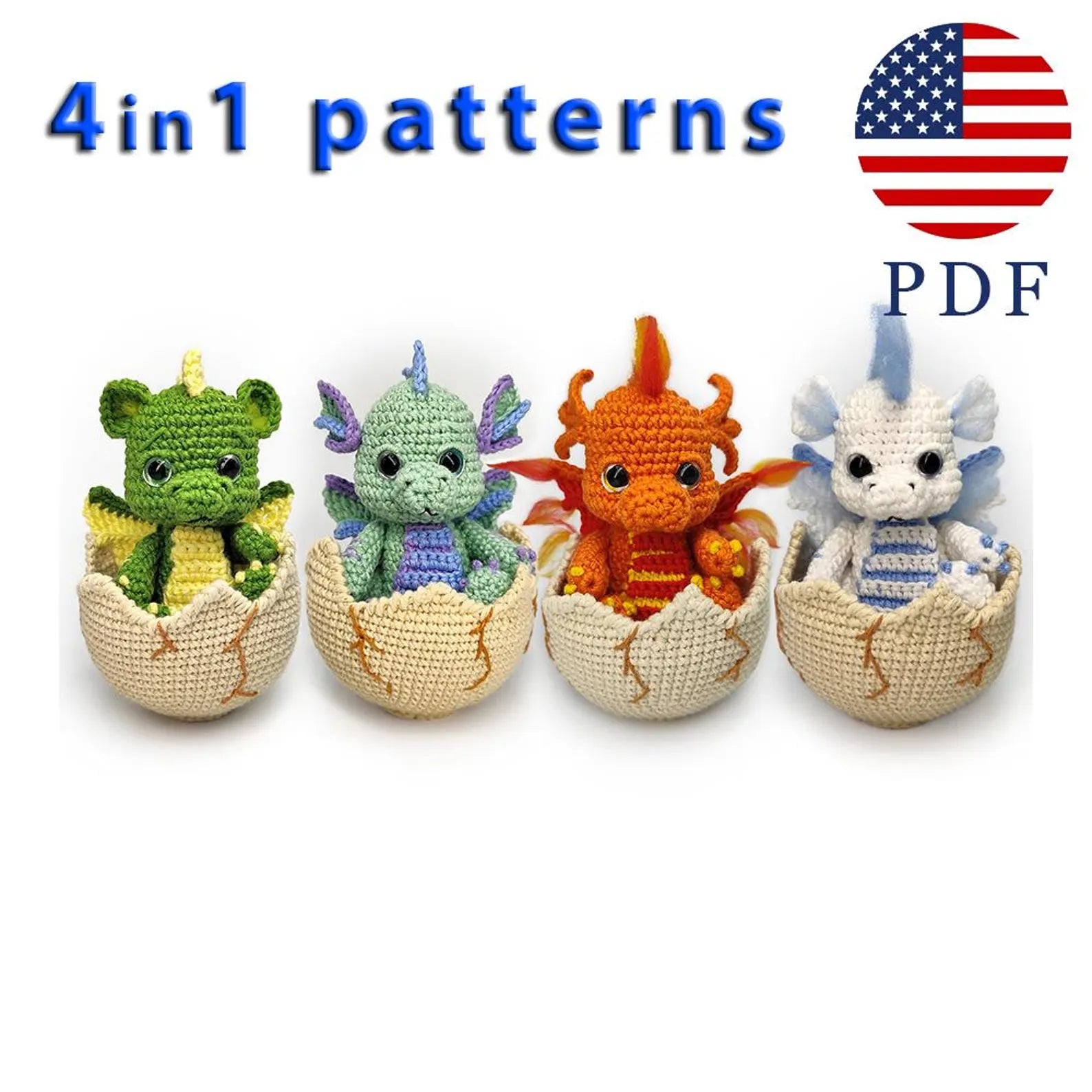 Hatching Dragon Amigurumi PDF