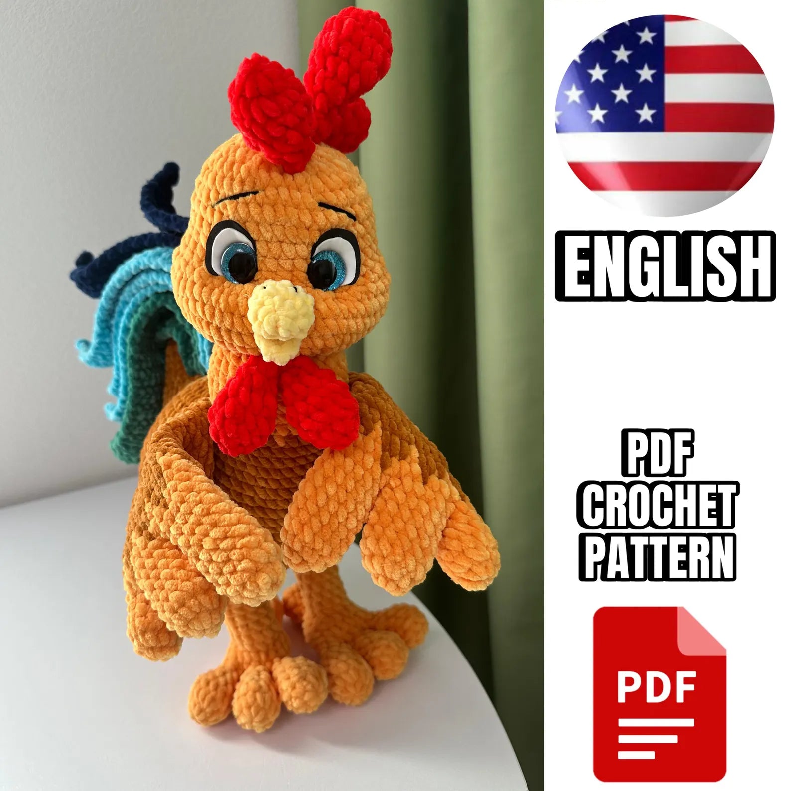 Plush Amigurumi Rooster PDF